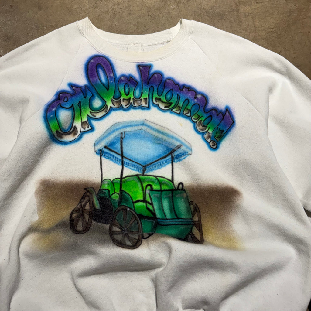 size large - Vintage ' Oklahoma Air Brushed ' Crewneck