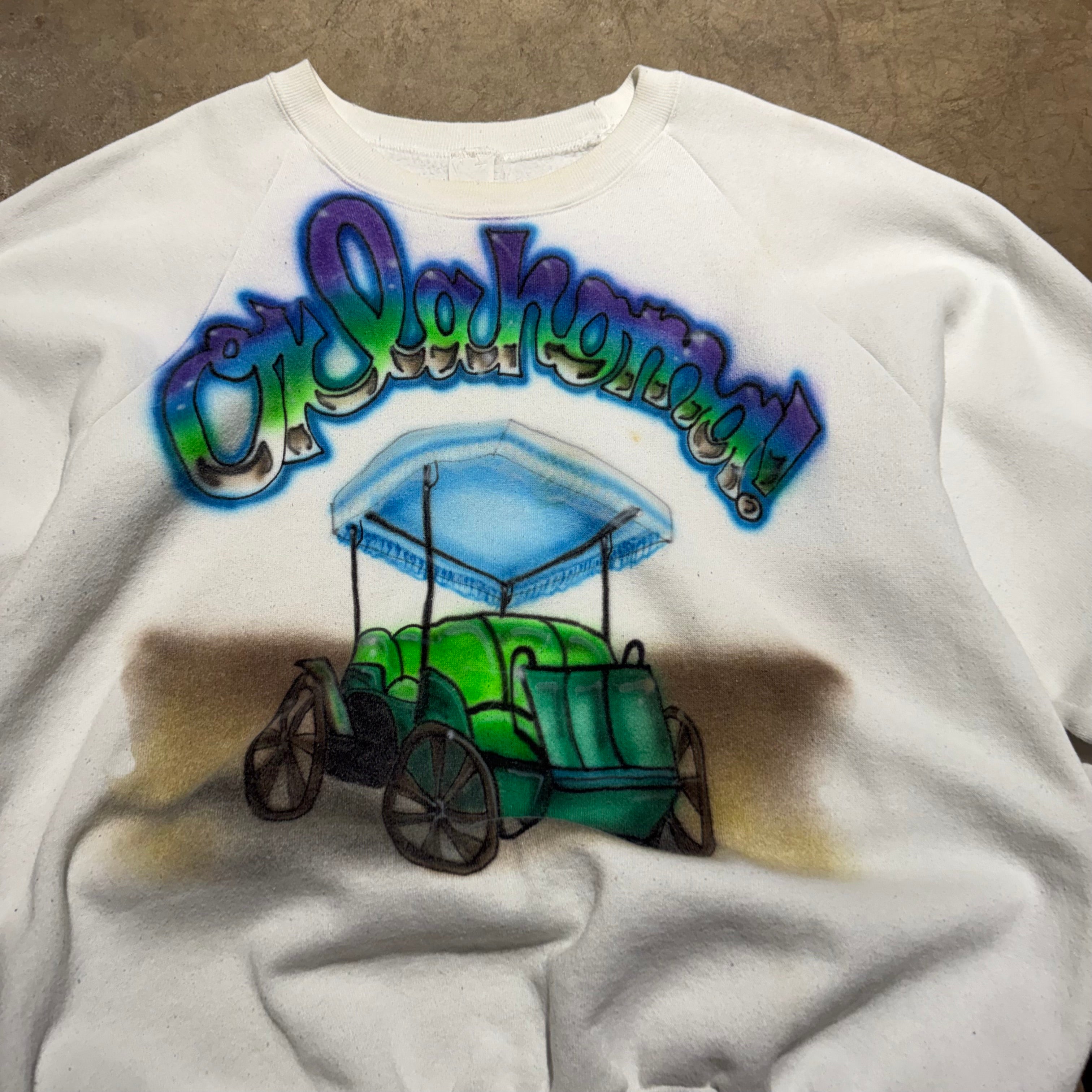 size large - Vintage ' Oklahoma Air Brushed ' Crewneck