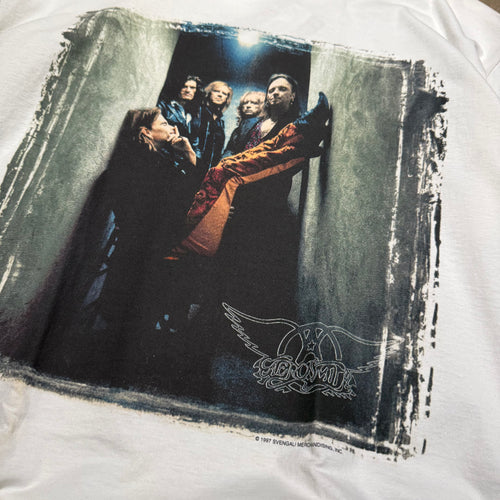 size xl - Vintage ' 1997 AeroSmith Nine Lives World Tour ' Tee