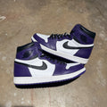 size 10.5 - Jordan 1 High Retro ' Court Purple White '
