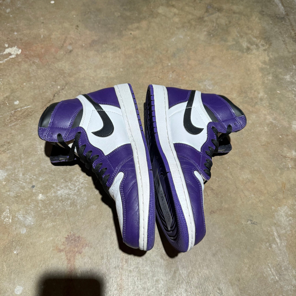 size 10.5 - Jordan 1 High Retro ' Court Purple White '