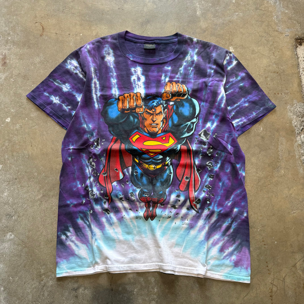 size xl - Vintage ' 1997 DC Comics Superman Tie Dye ' tee