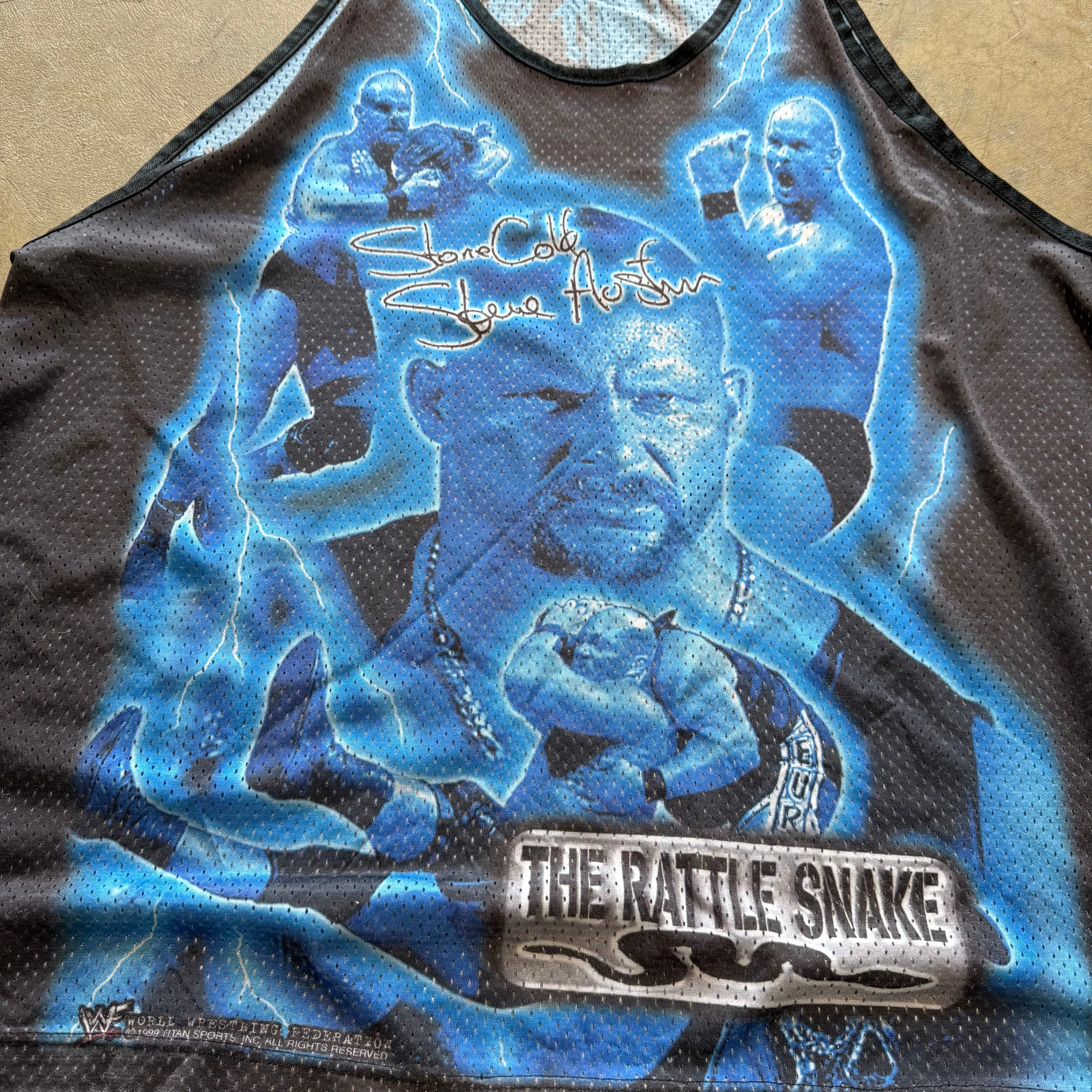 size xl - Vintage ' 1999 WWF Stone Cold Steve Austin Wrestling Mesh ' Tank Top jersey