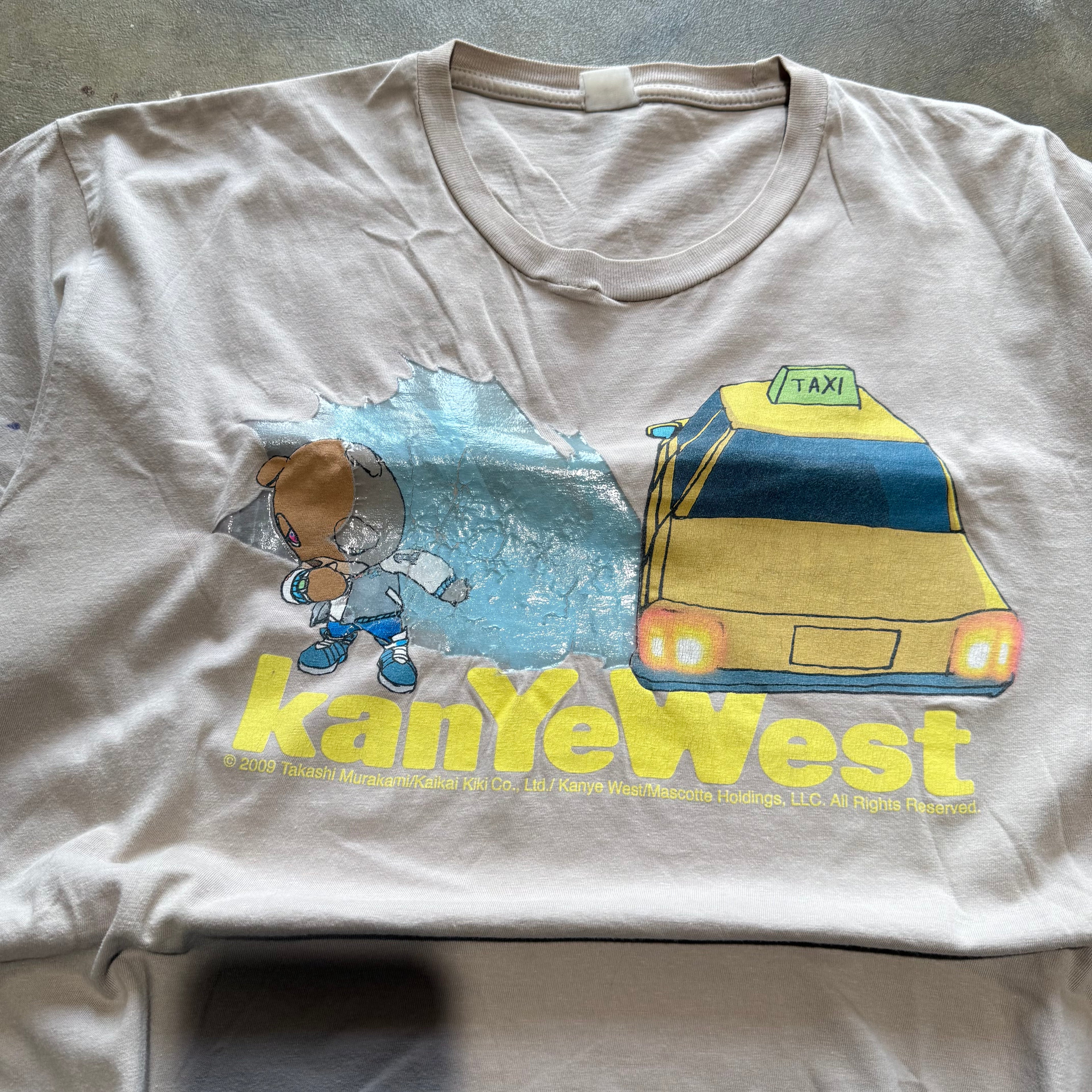 size XL - Vintage ' Kanye West Takashi Murakami Taxi Splash Rap ' Tee