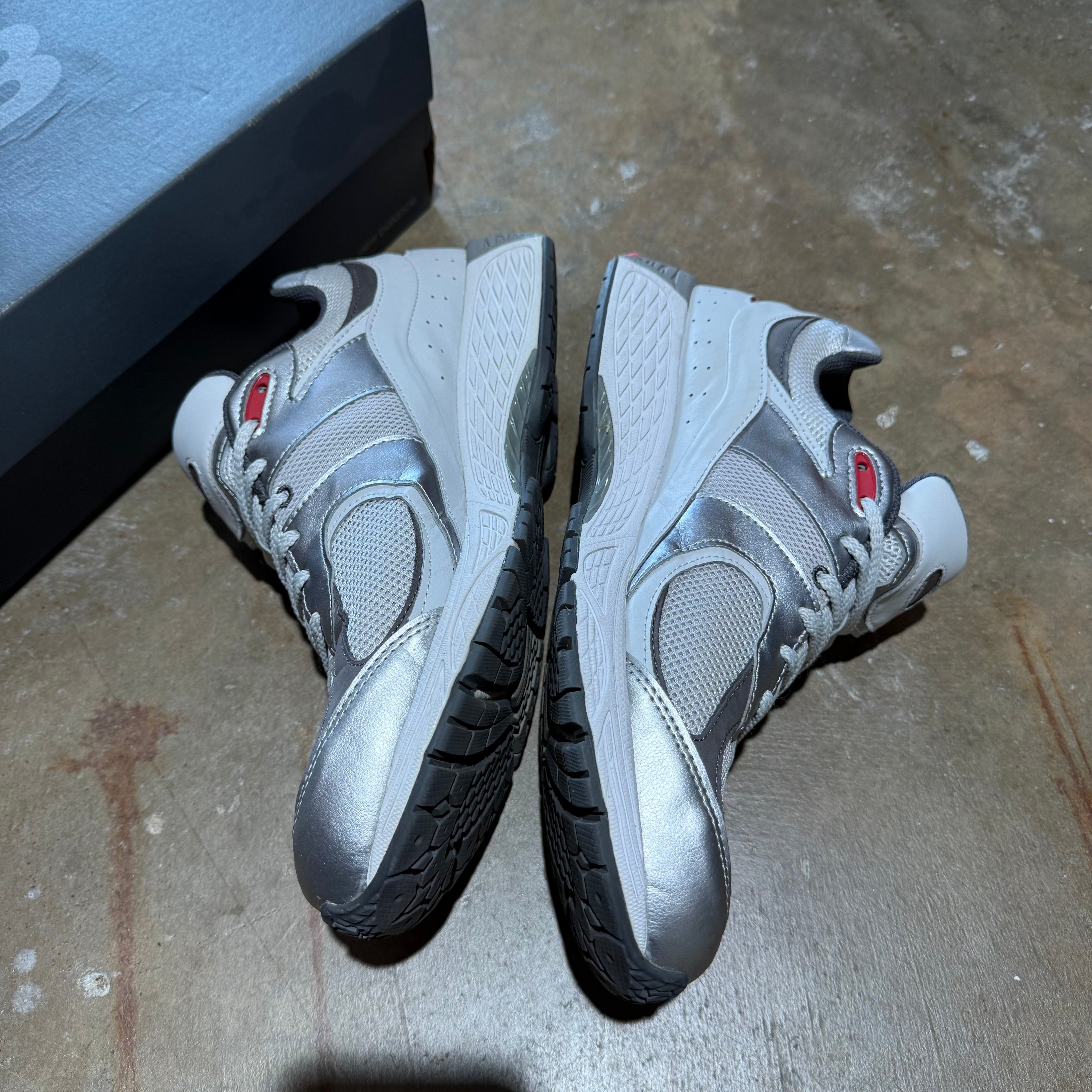 size 12 -New Balance 2002R ' Silver Metallic Bullet Team Red '