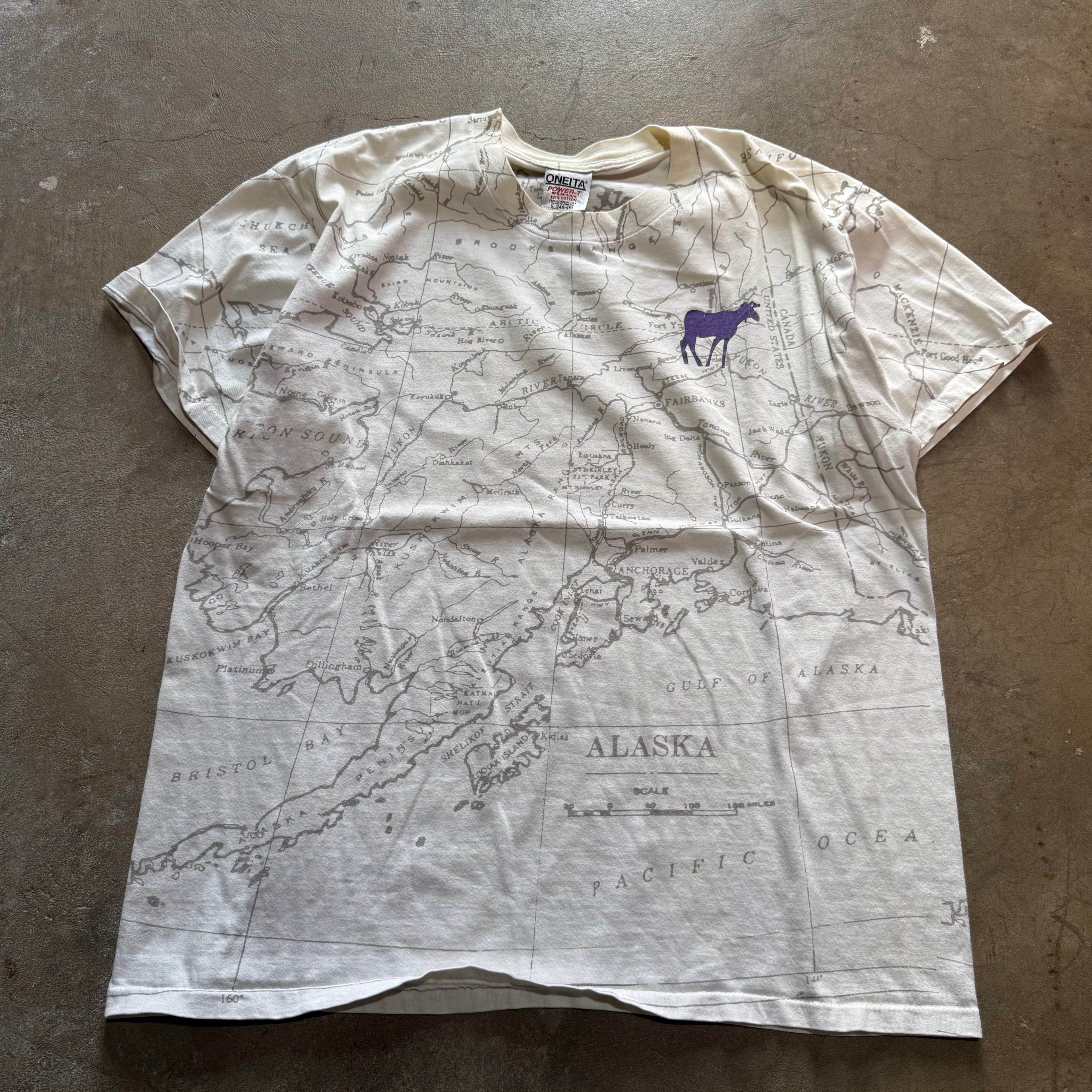 size xl - Vintage ' 1994 Northern Exposure Map ' tee