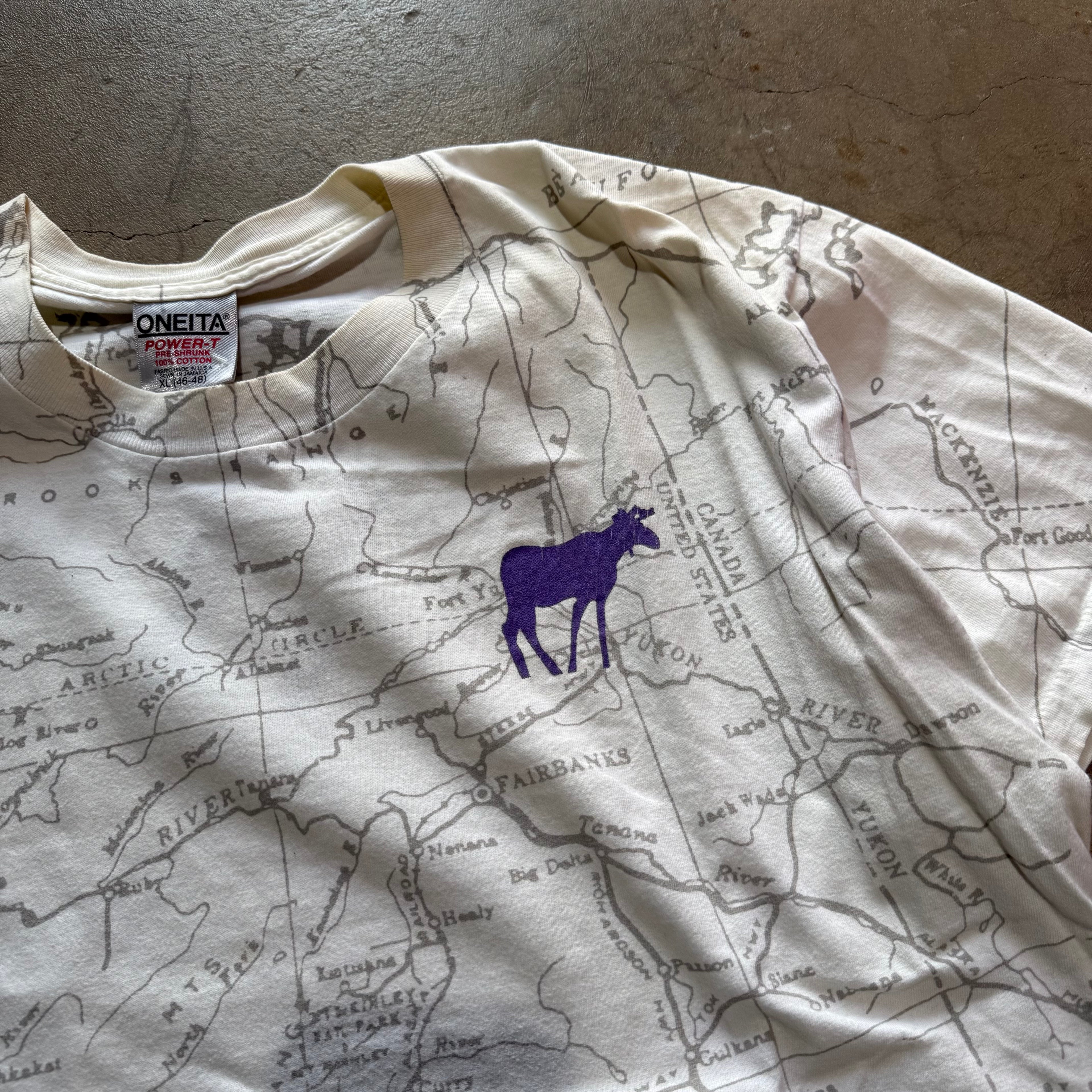 size xl - Vintage ' 1994 Northern Exposure Map ' tee
