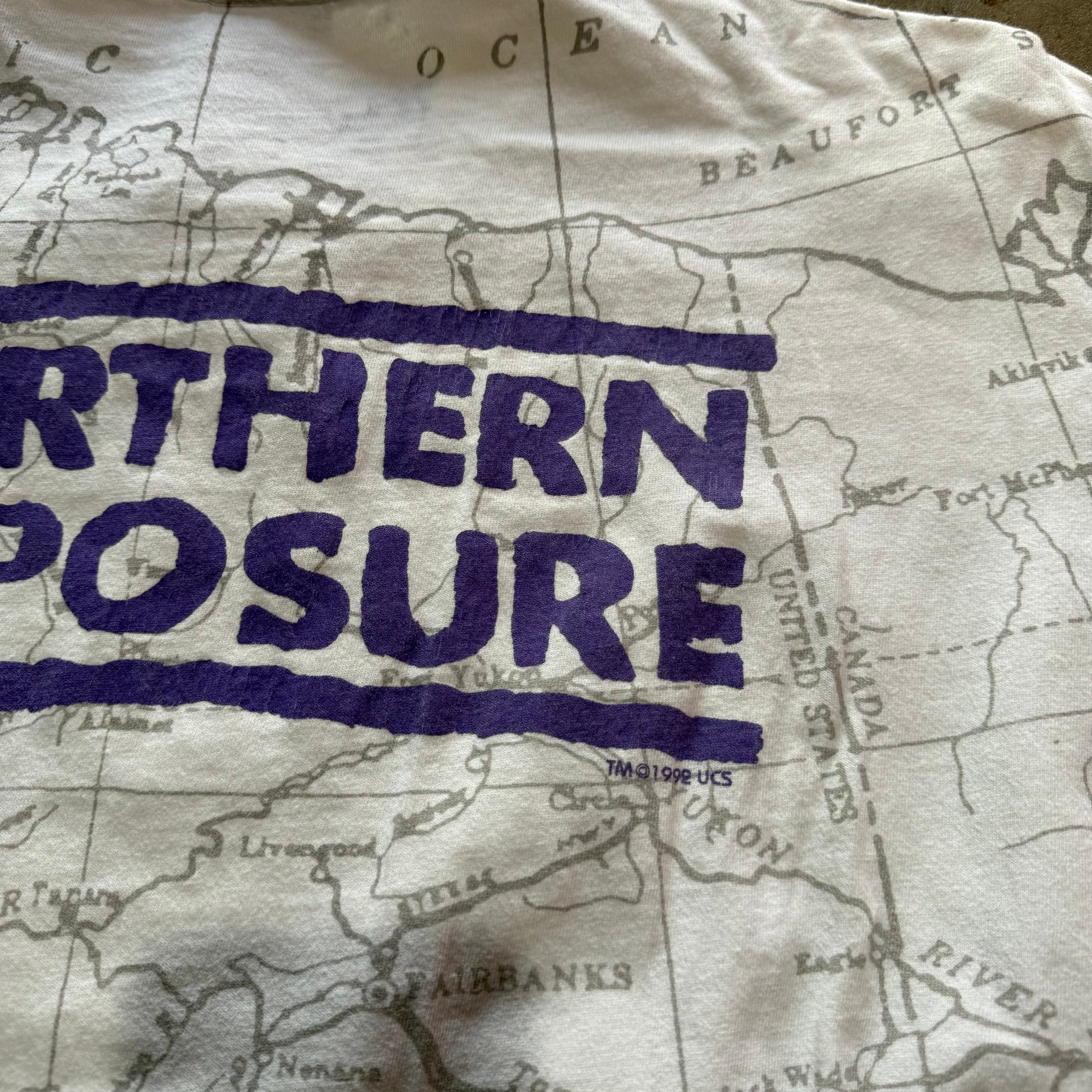 size xl - Vintage ' 1994 Northern Exposure Map ' tee
