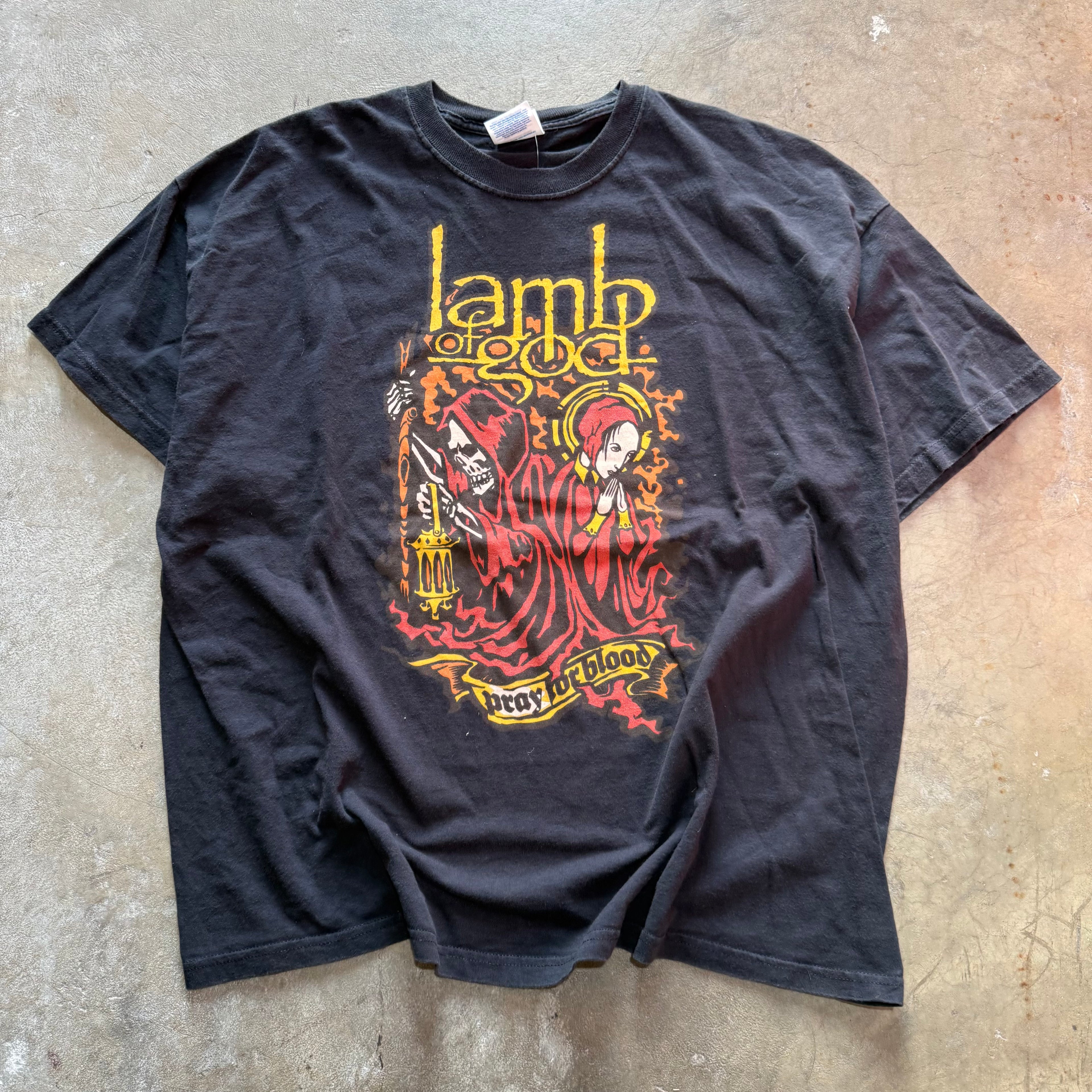 size xxl - Vintage ' Lamb of God Pray for blood ' tee
