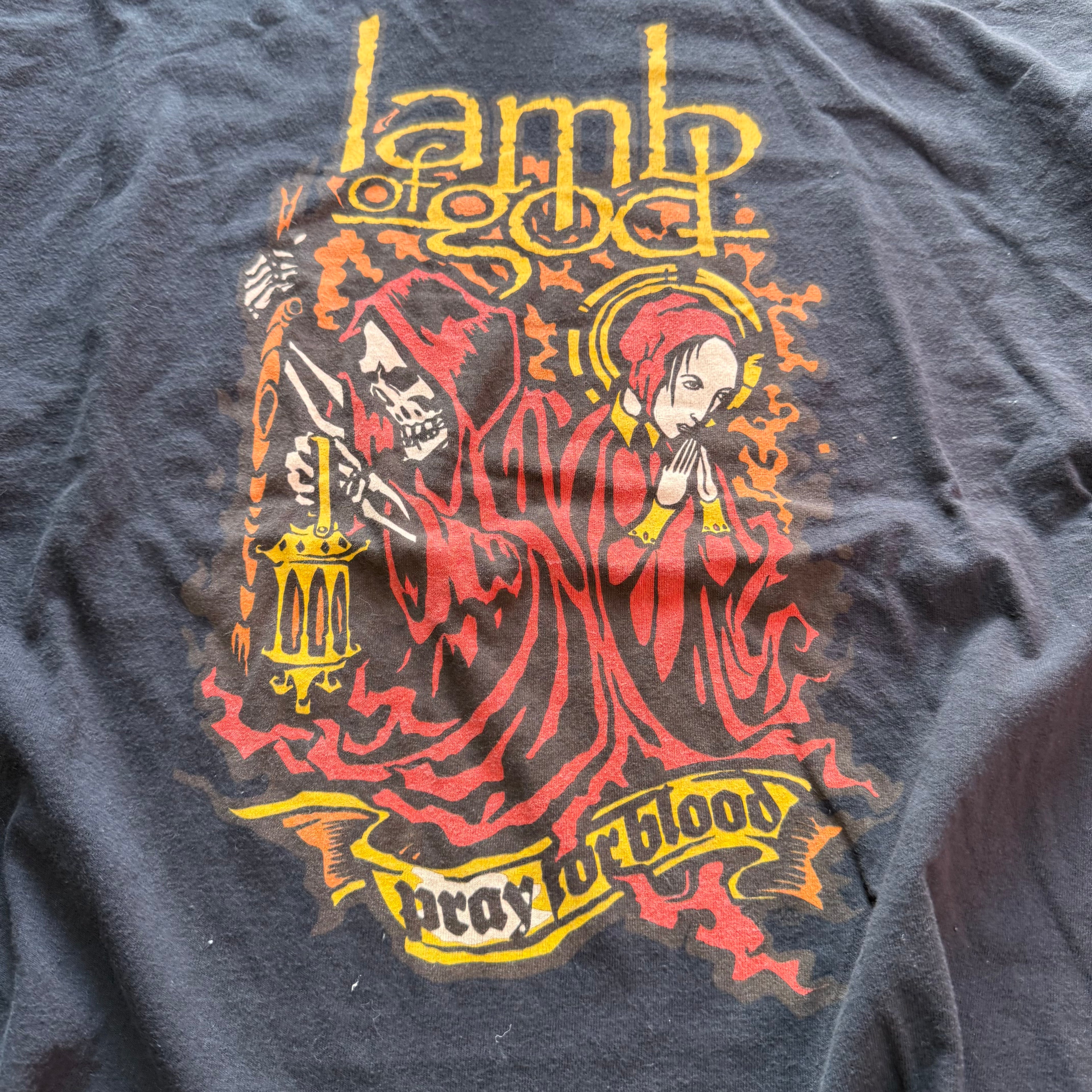 size xxl - Vintage ' Lamb of God Pray for blood ' tee