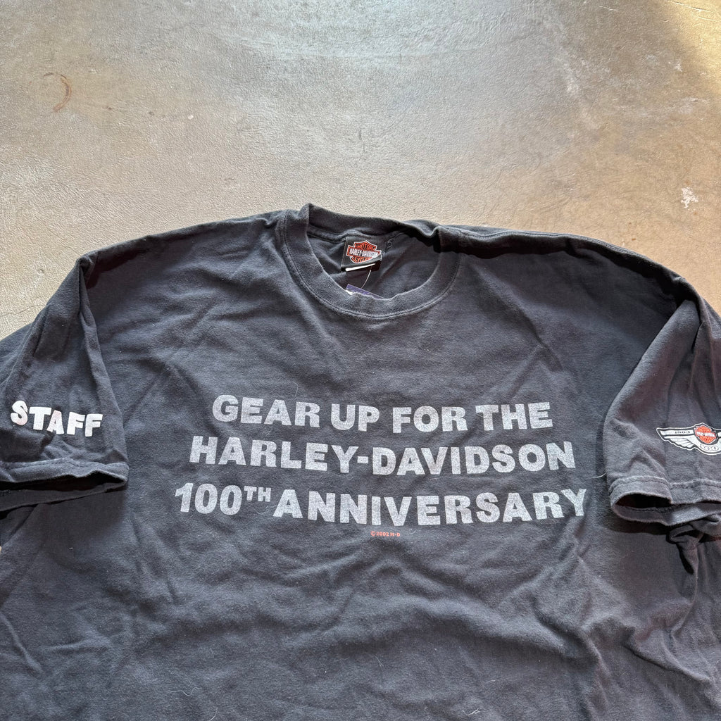 size xl - Vintage ' Harley 100th Anniversary Staff ' tee
