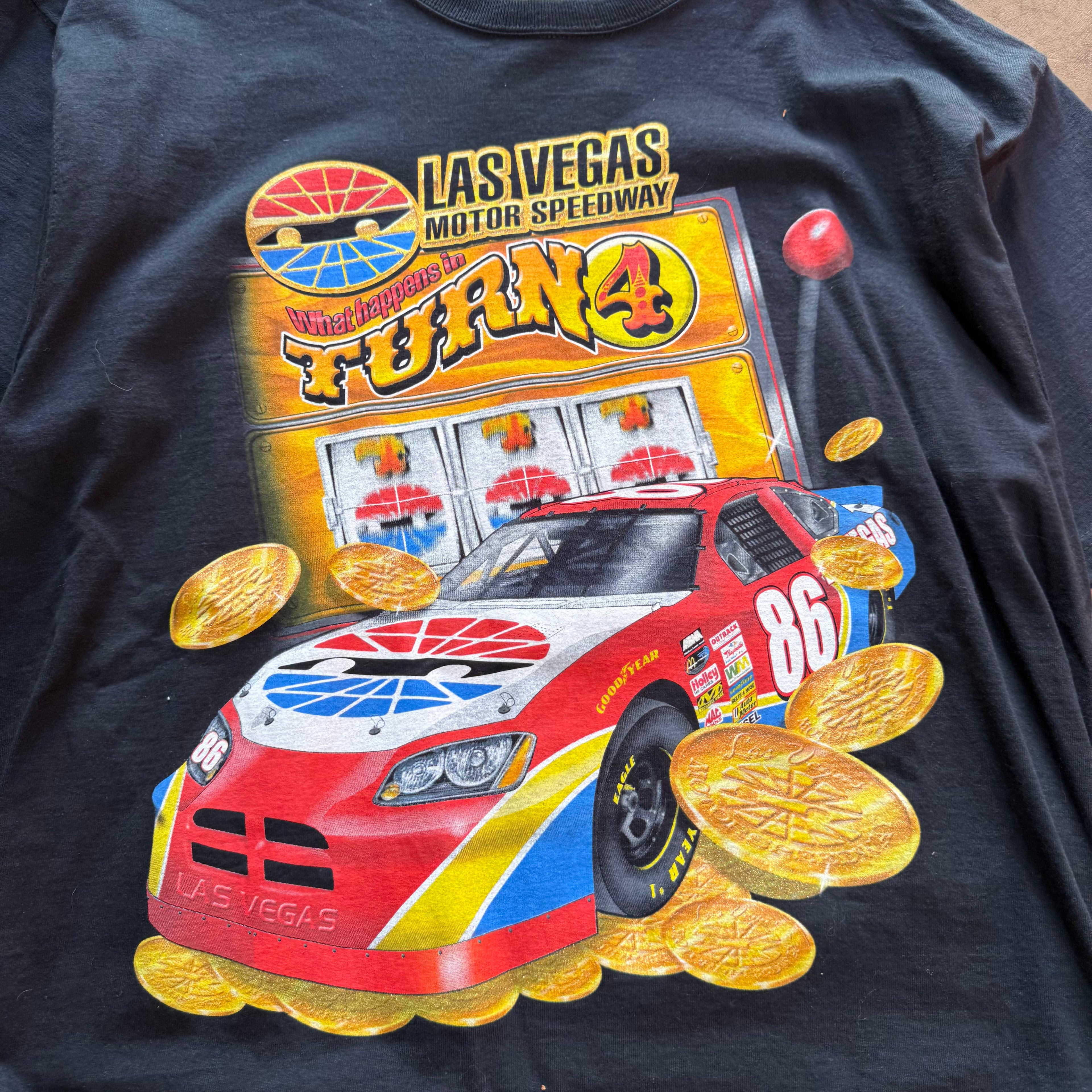 size xl - Vintage ' Nascar Turn 4 Motor Speedway ' tee