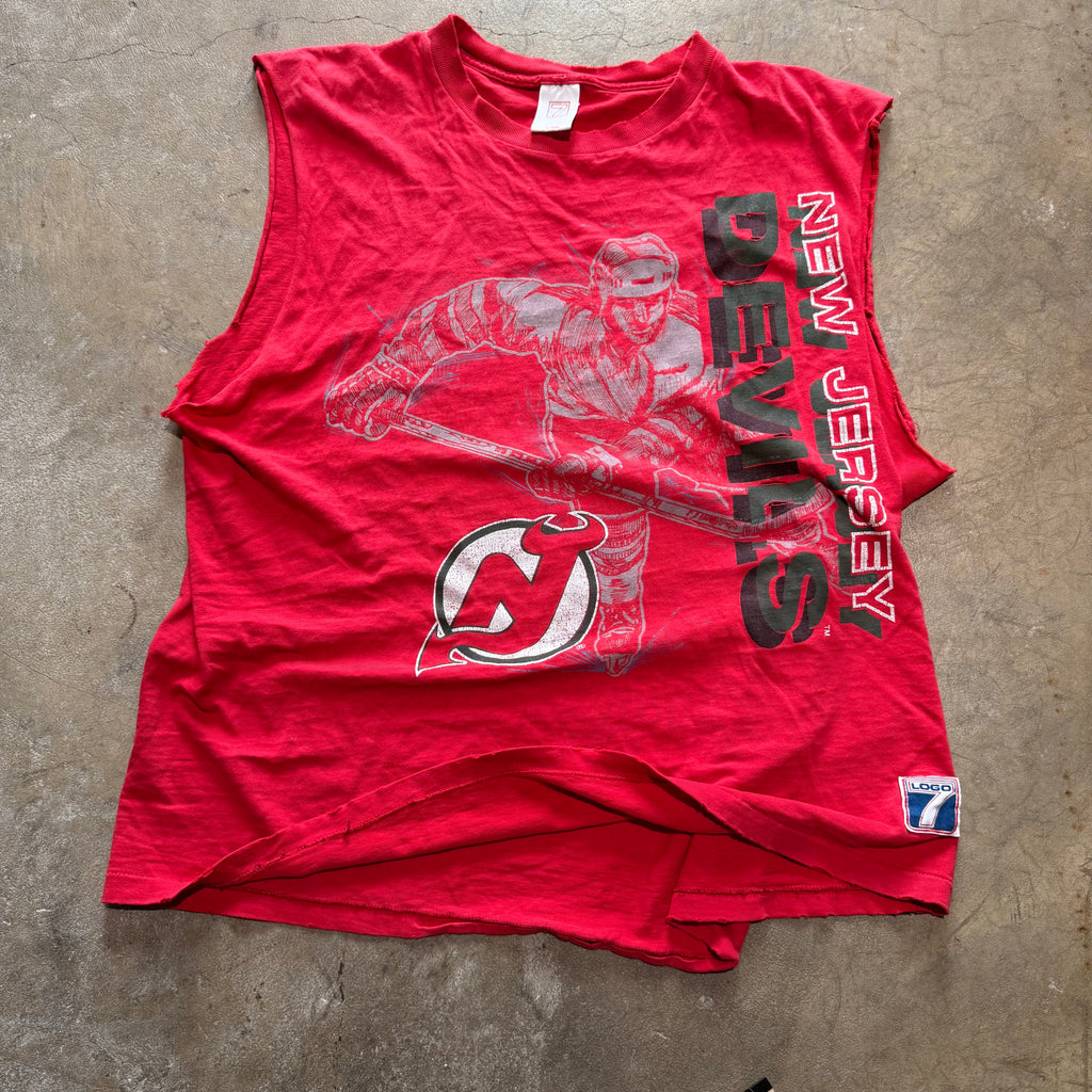 size xl - Vintage ' New Jersey Devils logo 7 ' sleveless tee