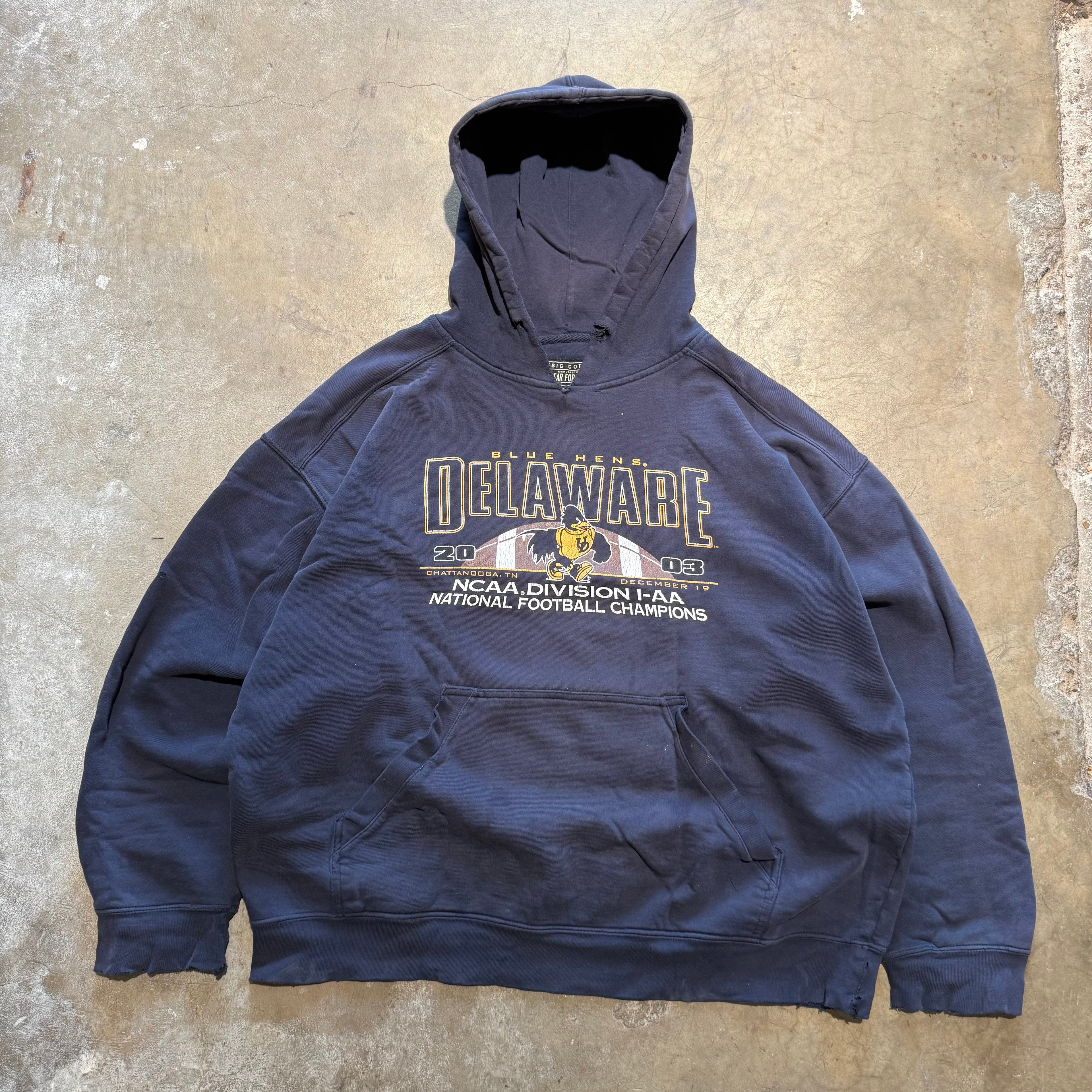 size xl - Vintage ' 03 Blue Hens Delaware NCAA Champs ' hoodie