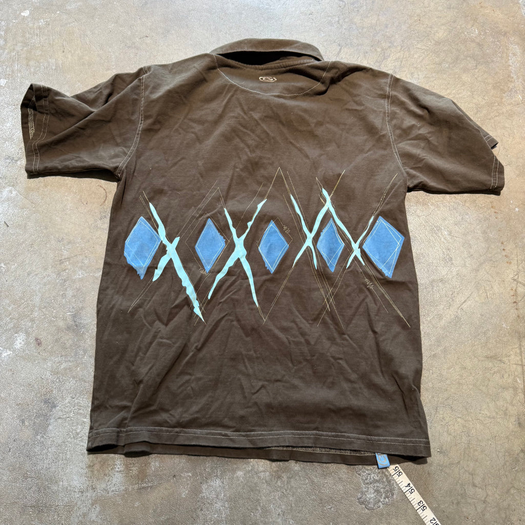 size medium - Vintage ' Gotcha Brown Button up ' tee