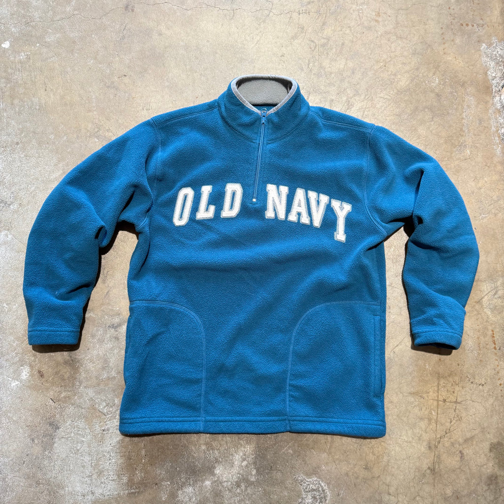 size medium - Vintage ' Old Navy Blue Thermal zip up ' hoodie