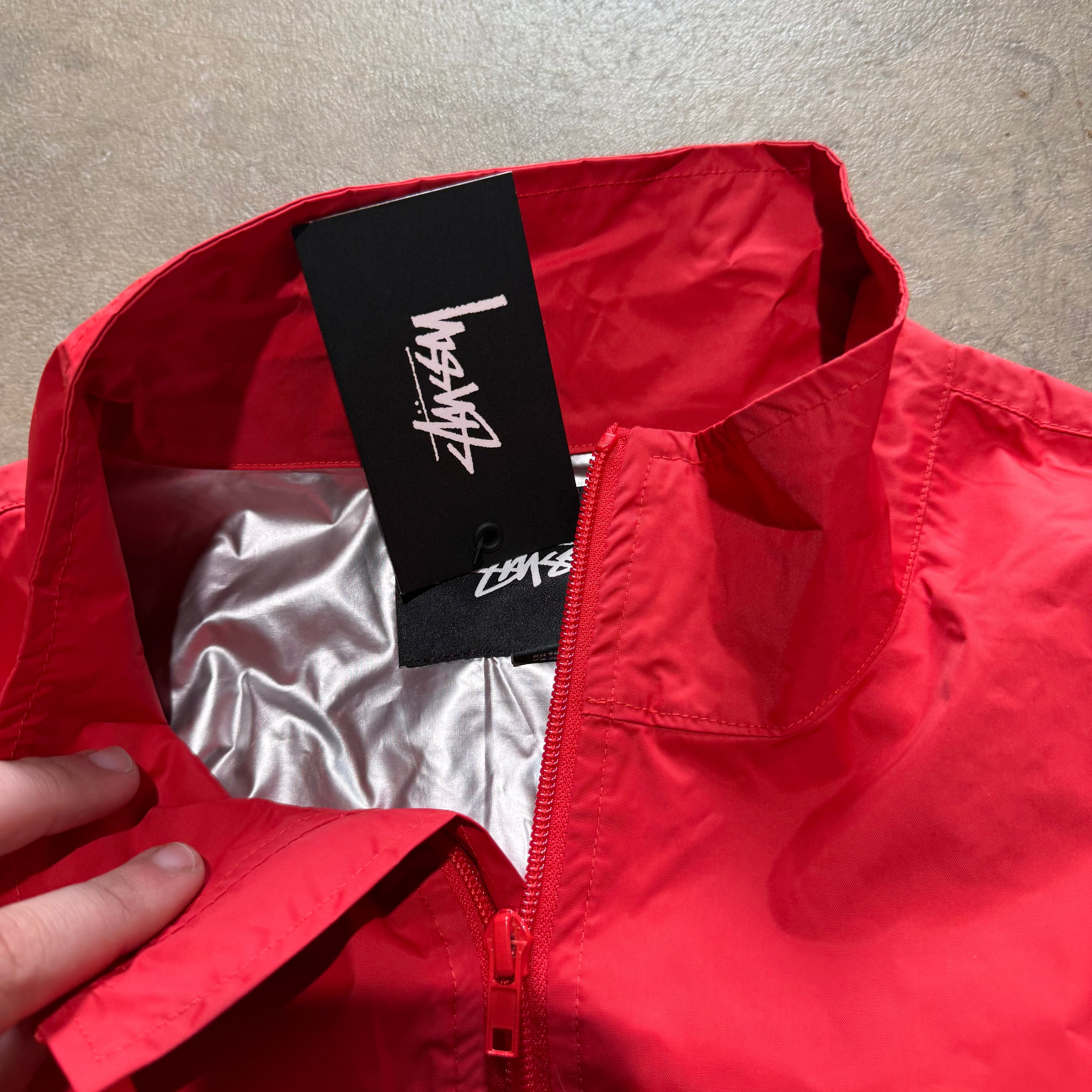 size medium - Vintage ' Stussy Red windbreaker ' jacket