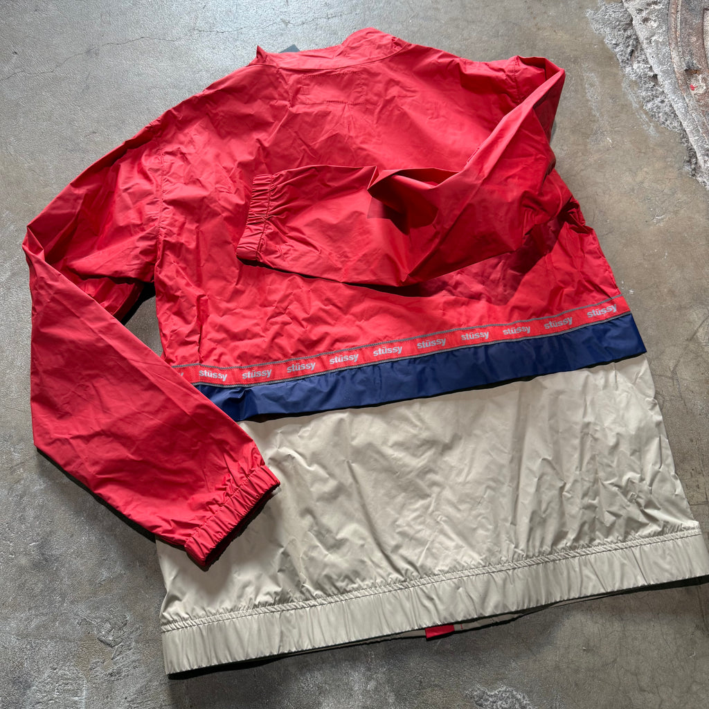 size medium - Vintage ' Stussy Red windbreaker ' jacket
