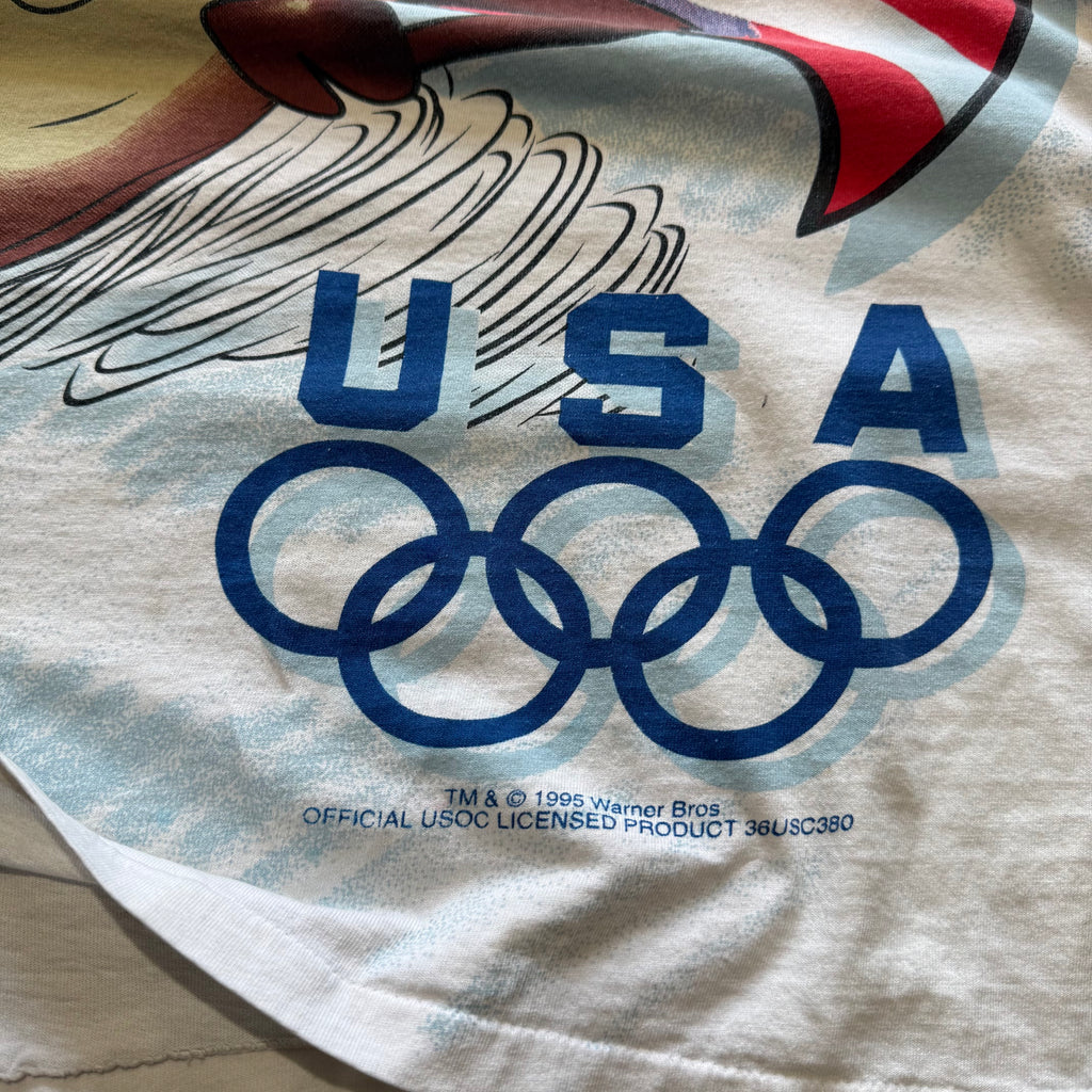 size xl - vintage ' 1995 Warner Bros USA Olympics Taz Tasmanian Devil ' tee