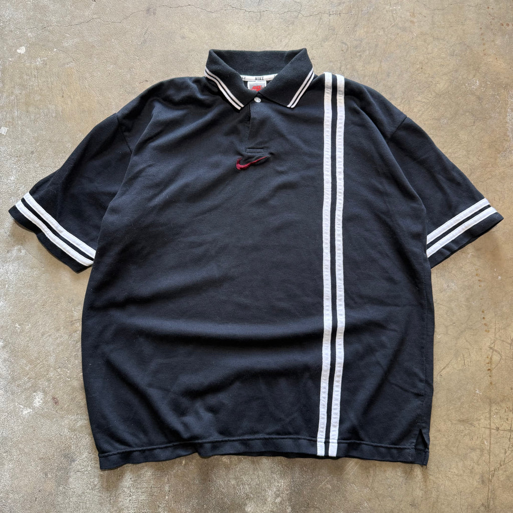 size large - vintage ' Nike Polo center swoosh striped polo ' tee