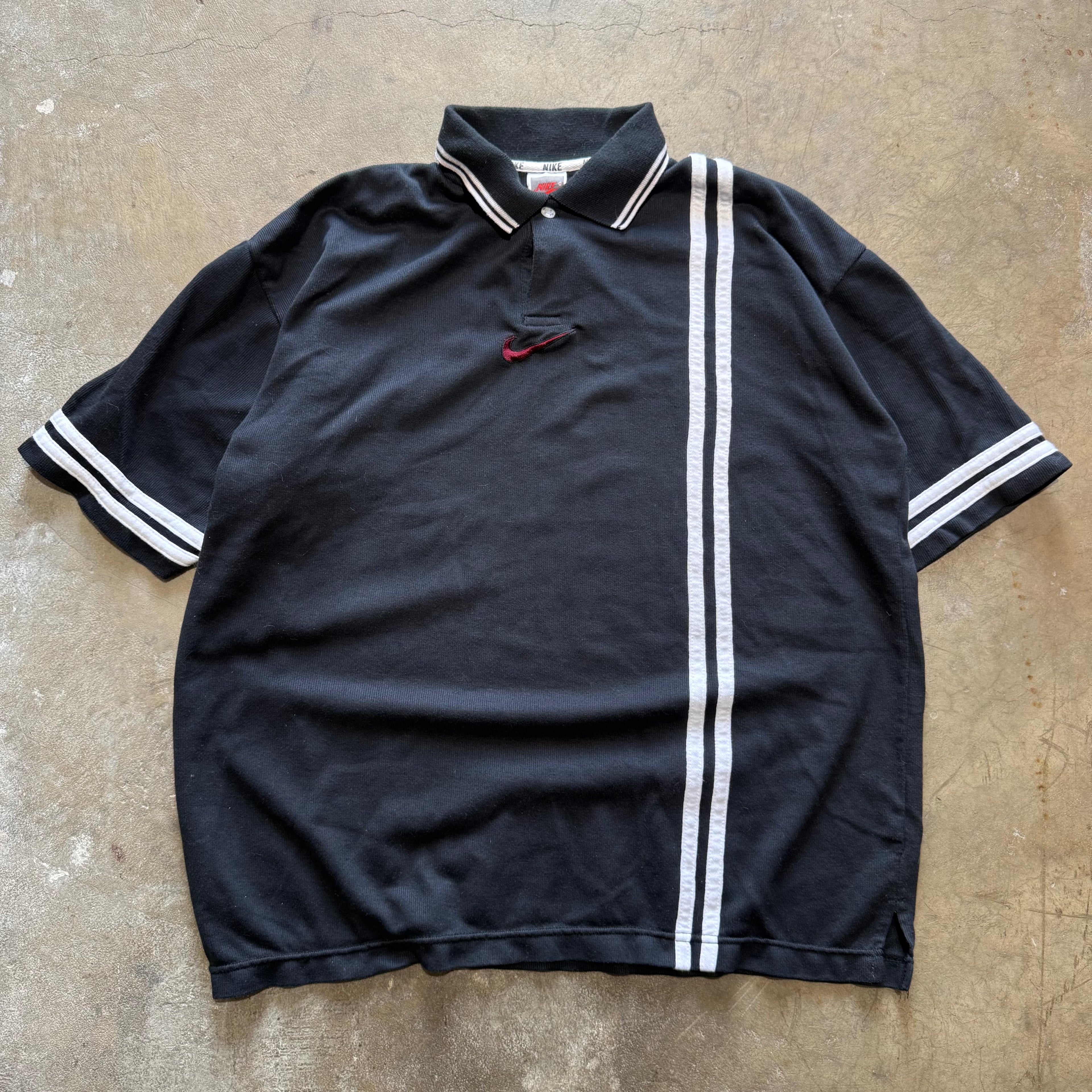 size large - vintage ' Nike Polo center swoosh striped polo ' tee