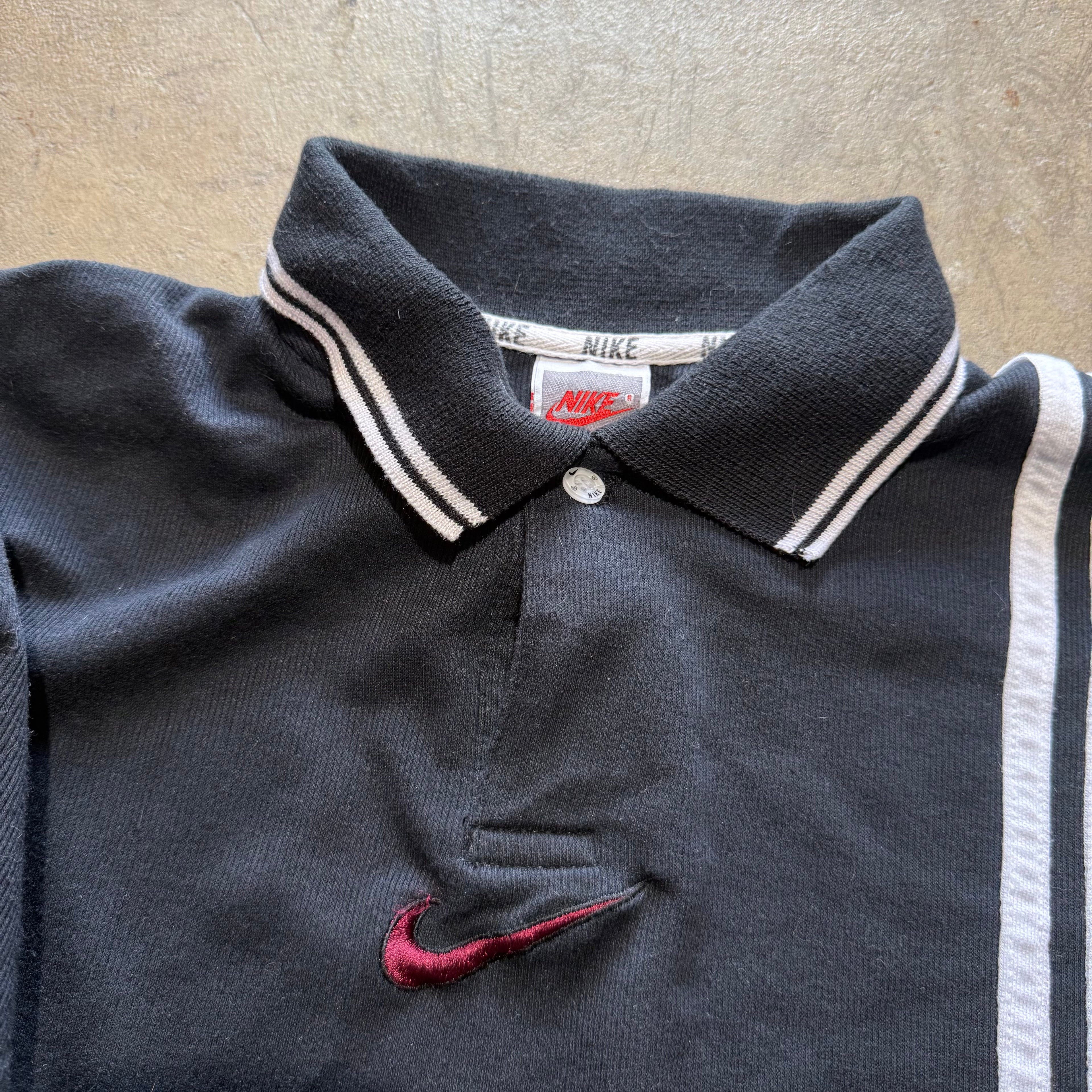 size large - vintage ' Nike Polo center swoosh striped polo ' tee