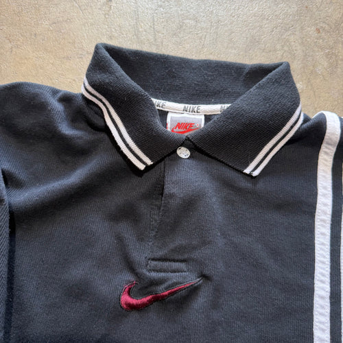 size large - vintage ' Nike Polo center swoosh striped polo ' tee