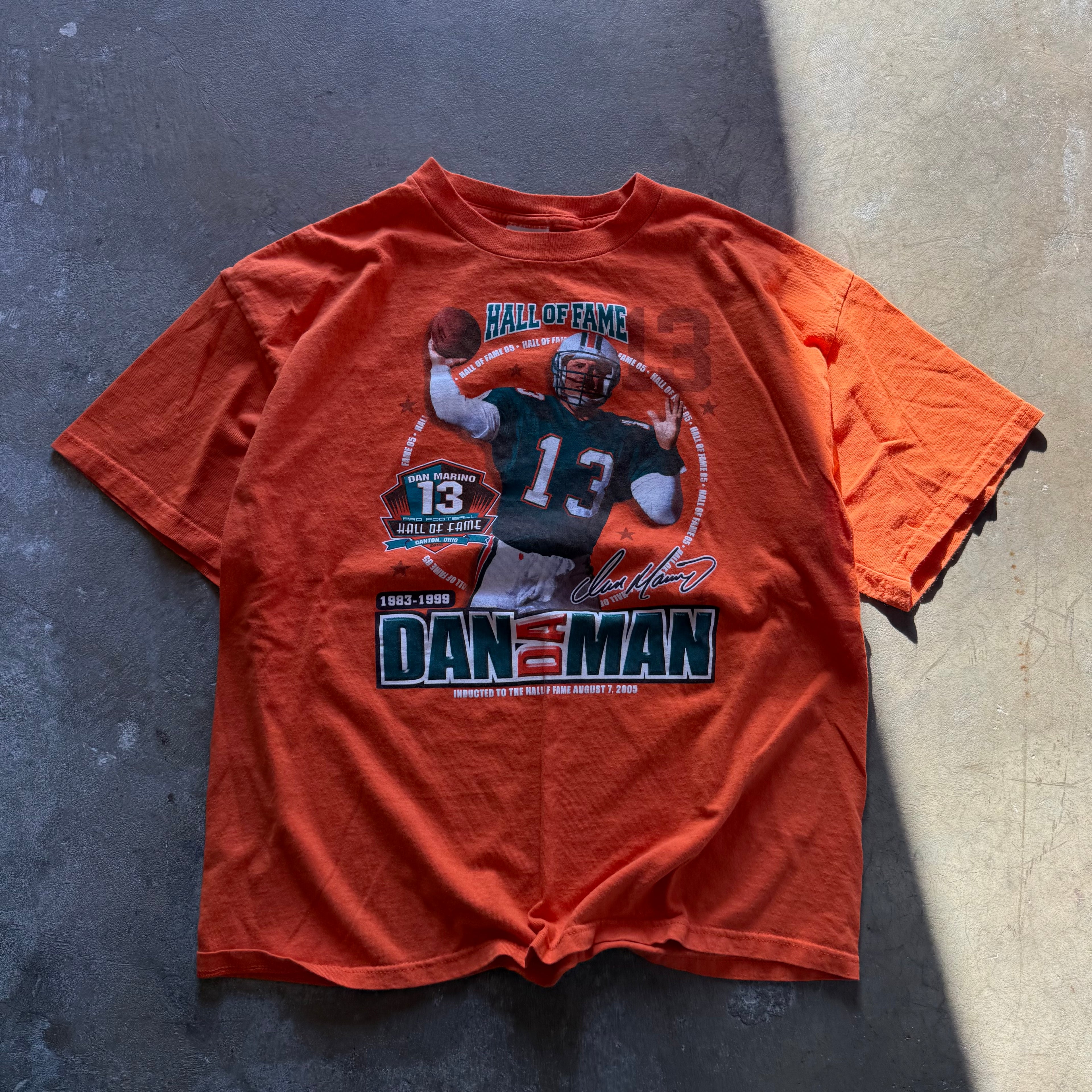 size xl - vintage ' Dan Marino Dolphins 2005 Hall of Fame ' tee
