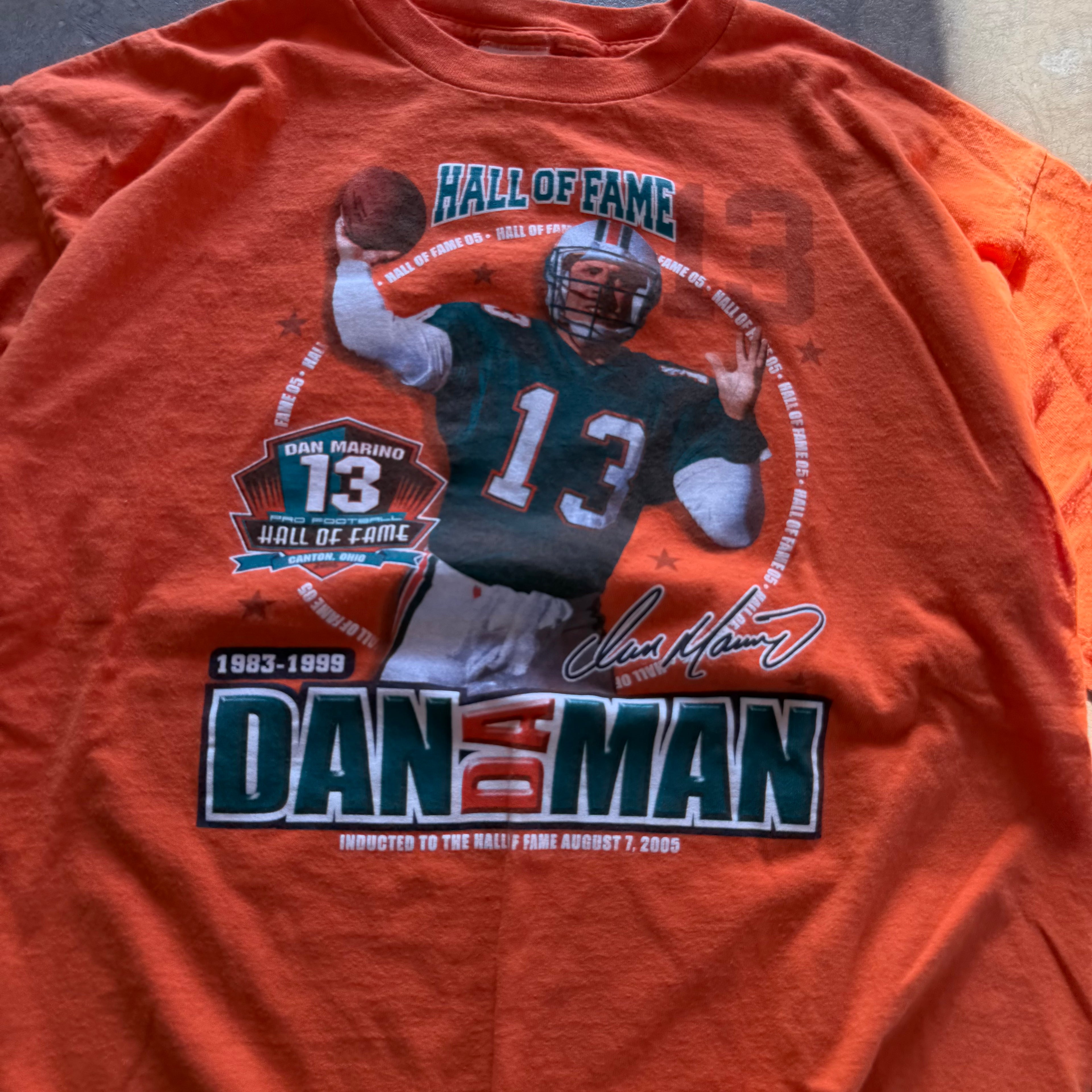 size xl - vintage ' Dan Marino Dolphins 2005 Hall of Fame ' tee