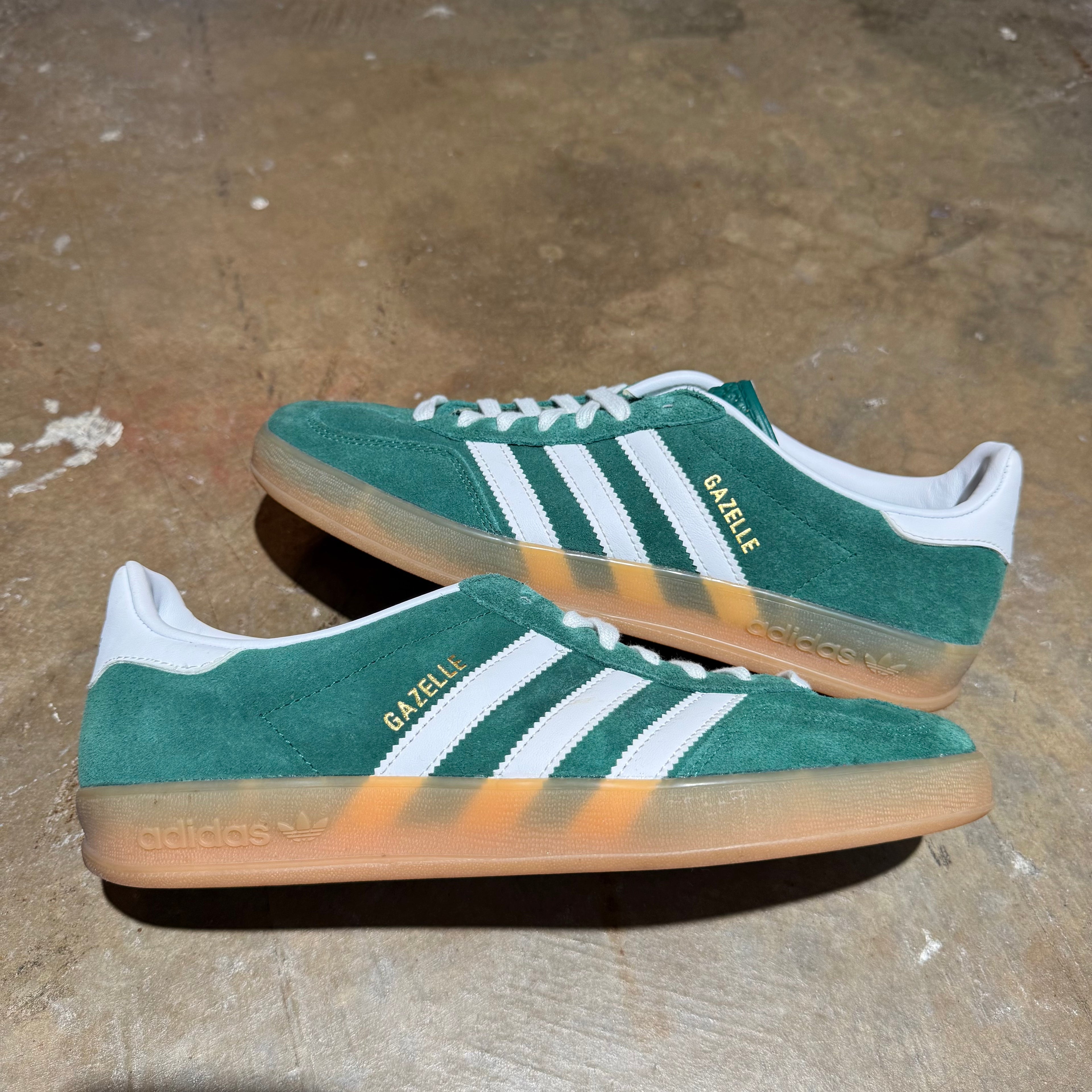 size 9 - Adidas Gazelle indoor ' Collegiate Green Cloud White Gum '